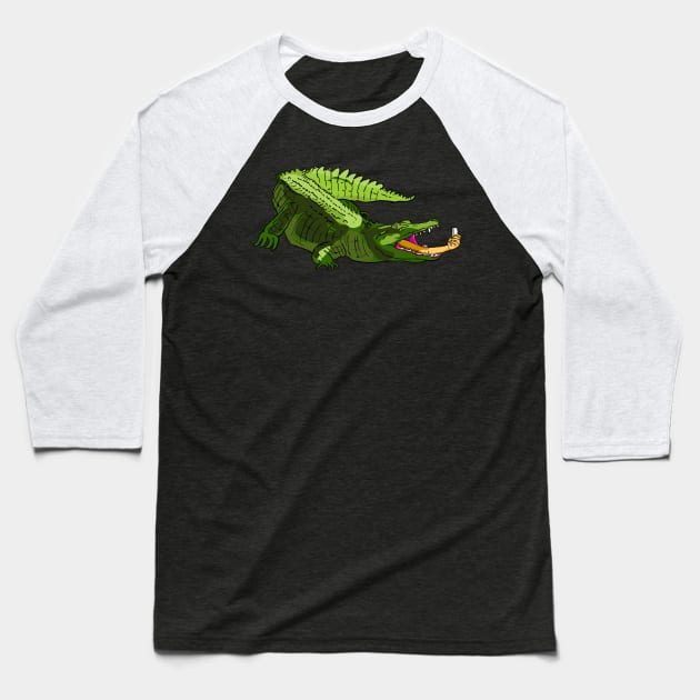 Selfie with croco Baseball T-Shirt by Mikbulp